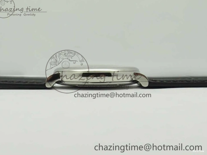 MIROTIME 0419 Portofino Automatic SS FKF 1:1 Best Edition White Dial SS Markers on Black Leather Strap A QuickDry 7138